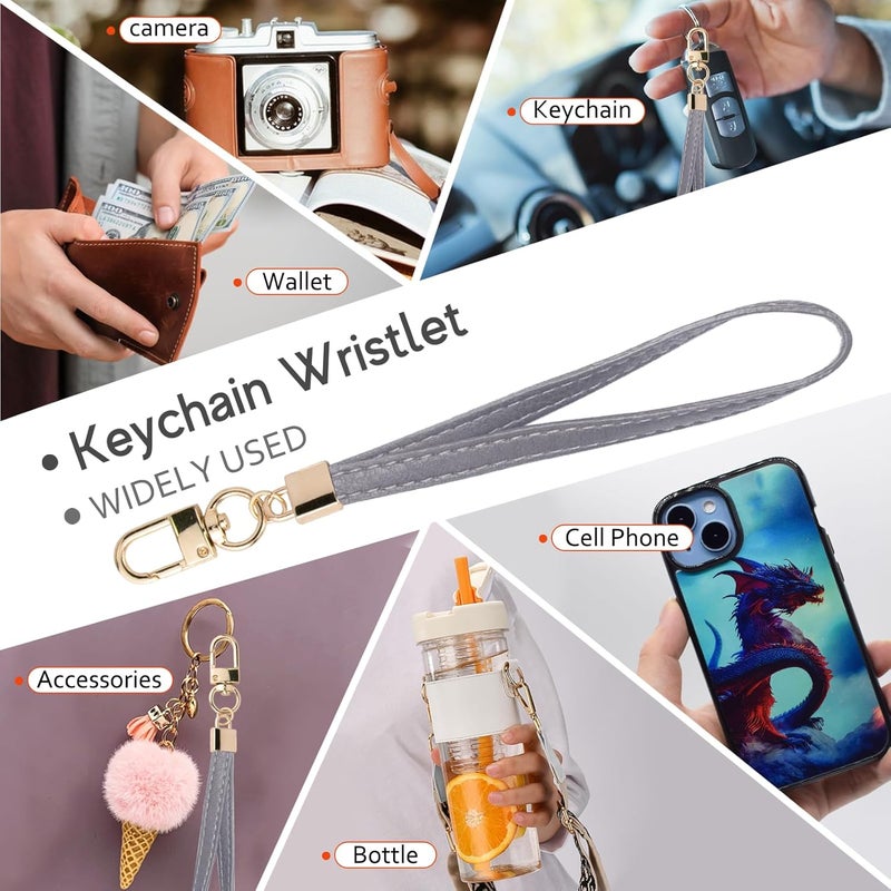 KNGITRYI Wallet, Slim RFID Credit Card Holder with Wristlet Keychain, Gray (Unisex, PU Leather, 8 Card Slots, RFID Protected, Fashion Tassel) - Image 5